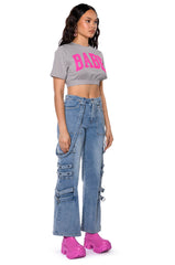 LE BAYBAY PATCH CROPPED T SHIRT