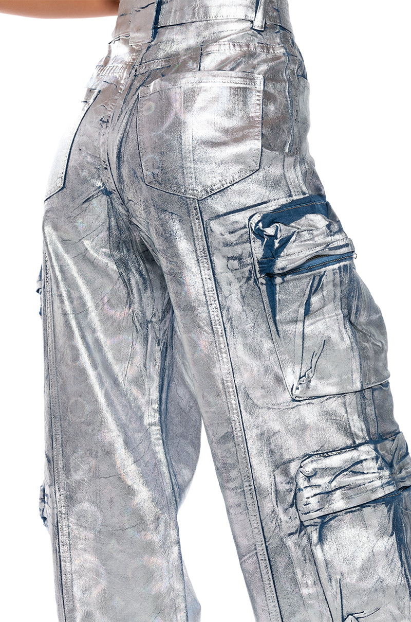 HOLOGRAPHIC CARGO PANTS