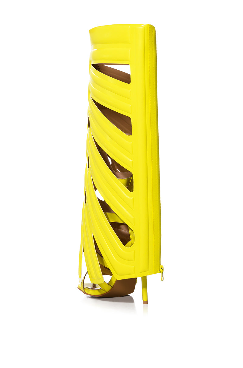 LEAF PLANT DESIGN GLADIATOR SANDAL IN LIME
