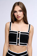 LEIGHTON CLASSY SWEATER KNIT BRALETTE IN BLACK