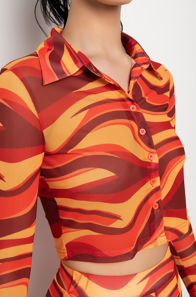 LETS GROOVE MESH FLARE TOP