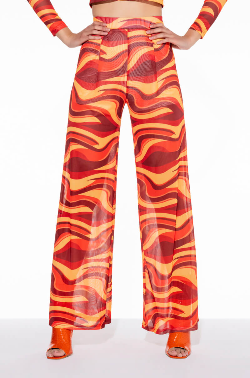 LETS GROOVE MESH WIDE LEG PANT