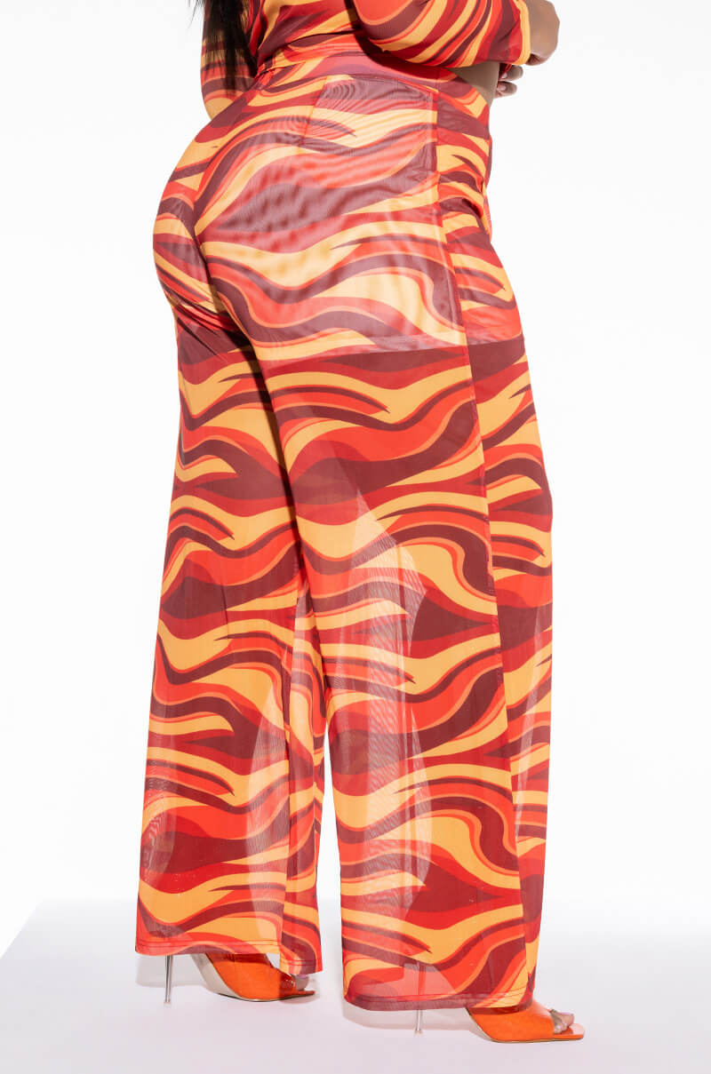 LETS GROOVE MESH WIDE LEG PANT