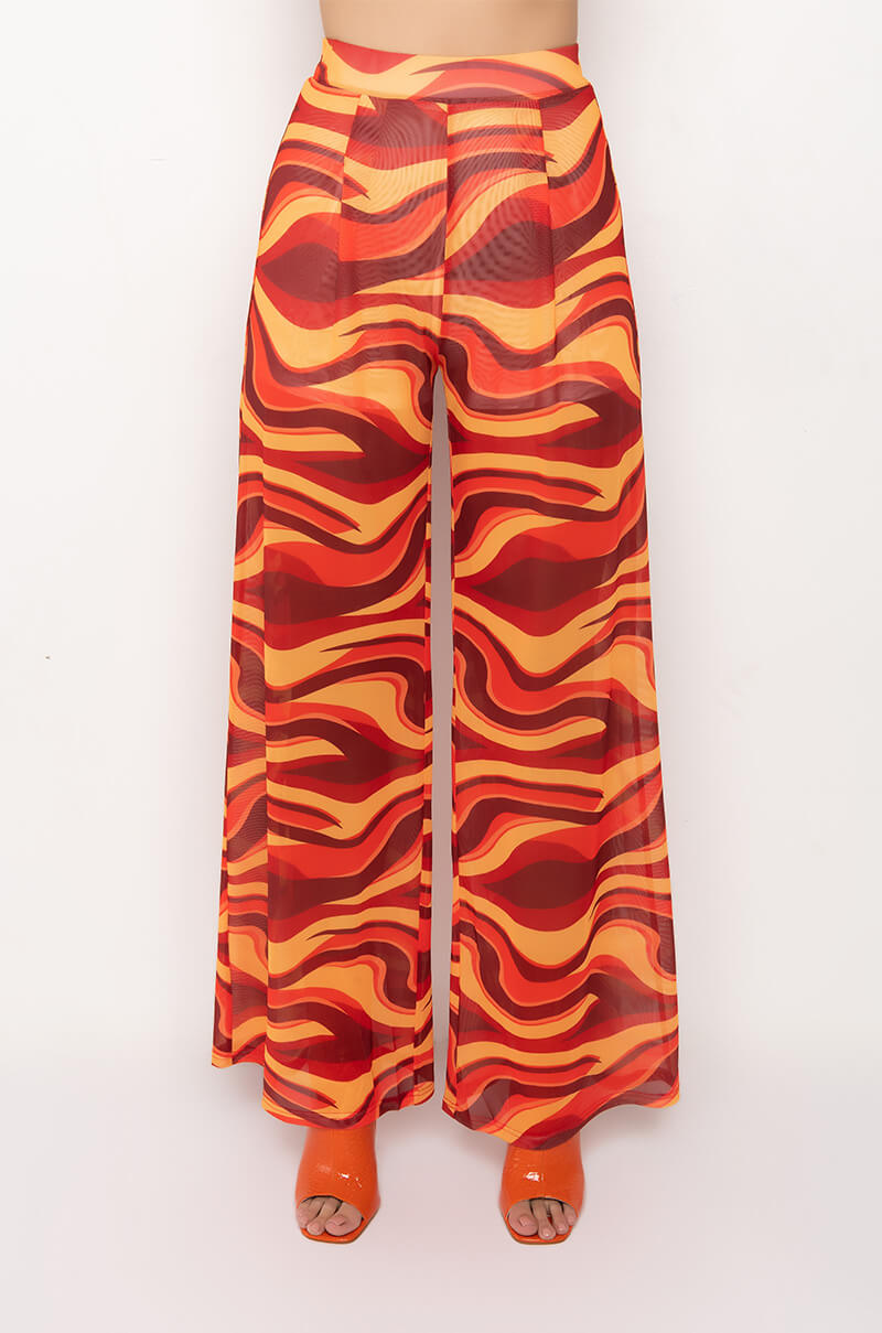 LETS GROOVE MESH WIDE LEG PANT