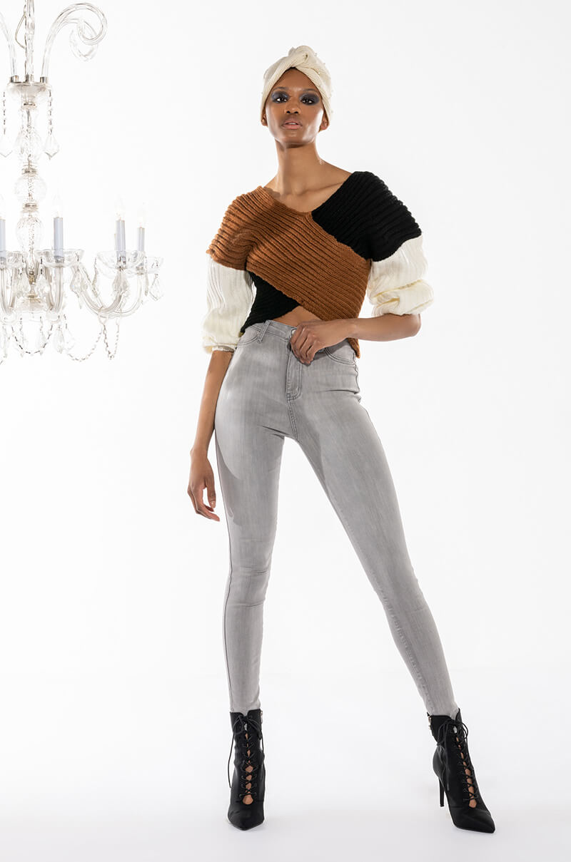 MILA RIBBED KNIT SWEATER
