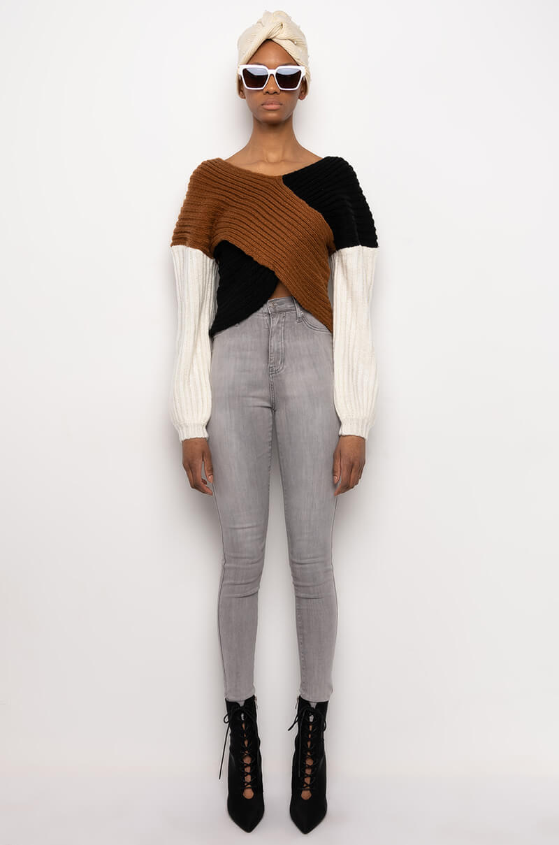 MILA RIBBED KNIT SWEATER