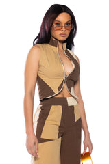LEXI ADJUSTABLE ZIP SLEEVELESS TOP