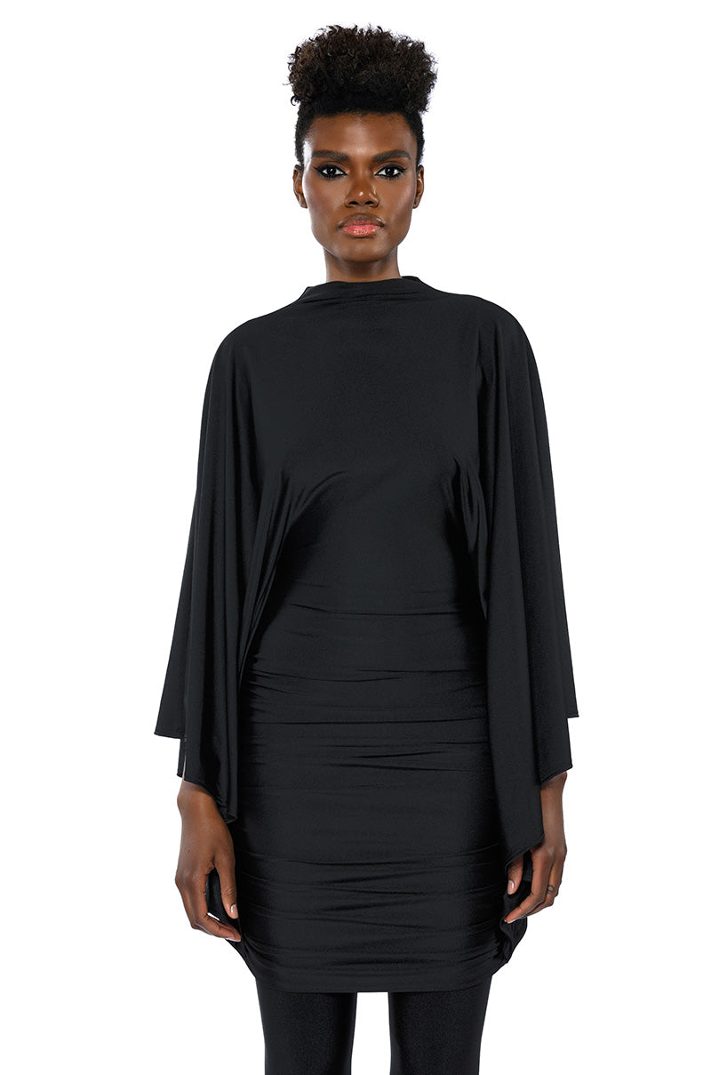 LIKE A STATUE BUTTERFLY SLEEVE MINI DRESS