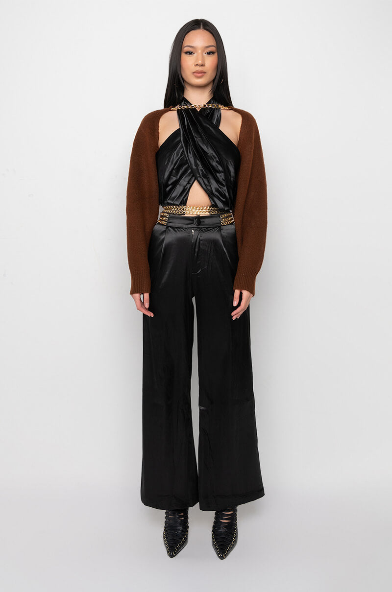 CELESTE CHAIN SHRUG SWEATER
