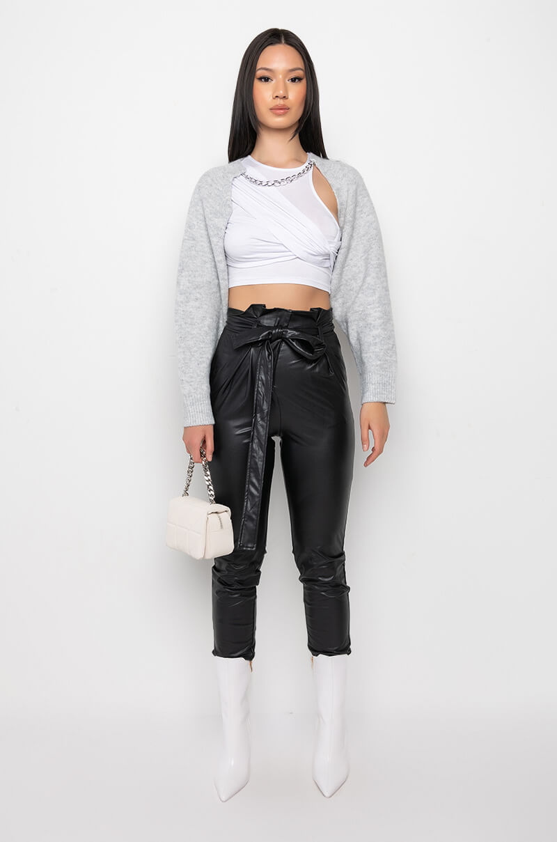CELESTE CHAIN SHRUG SWEATER