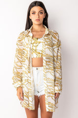 LINK UP OVERSIZED CHIFFON BUTTON DOWN