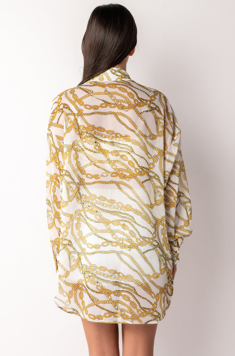 LINK UP OVERSIZED CHIFFON BUTTON DOWN