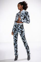LIPS ARE SEALED GRAPHIC DENIM JACKET