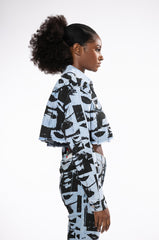 LIPS ARE SEALED GRAPHIC DENIM JACKET