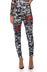 LIPS ARE SEALED RUCHED MESH LEGGING