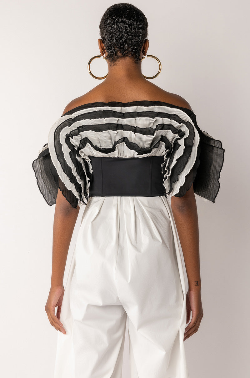 LIVE FOR THE DRAMA RUFFLE BUSTIER