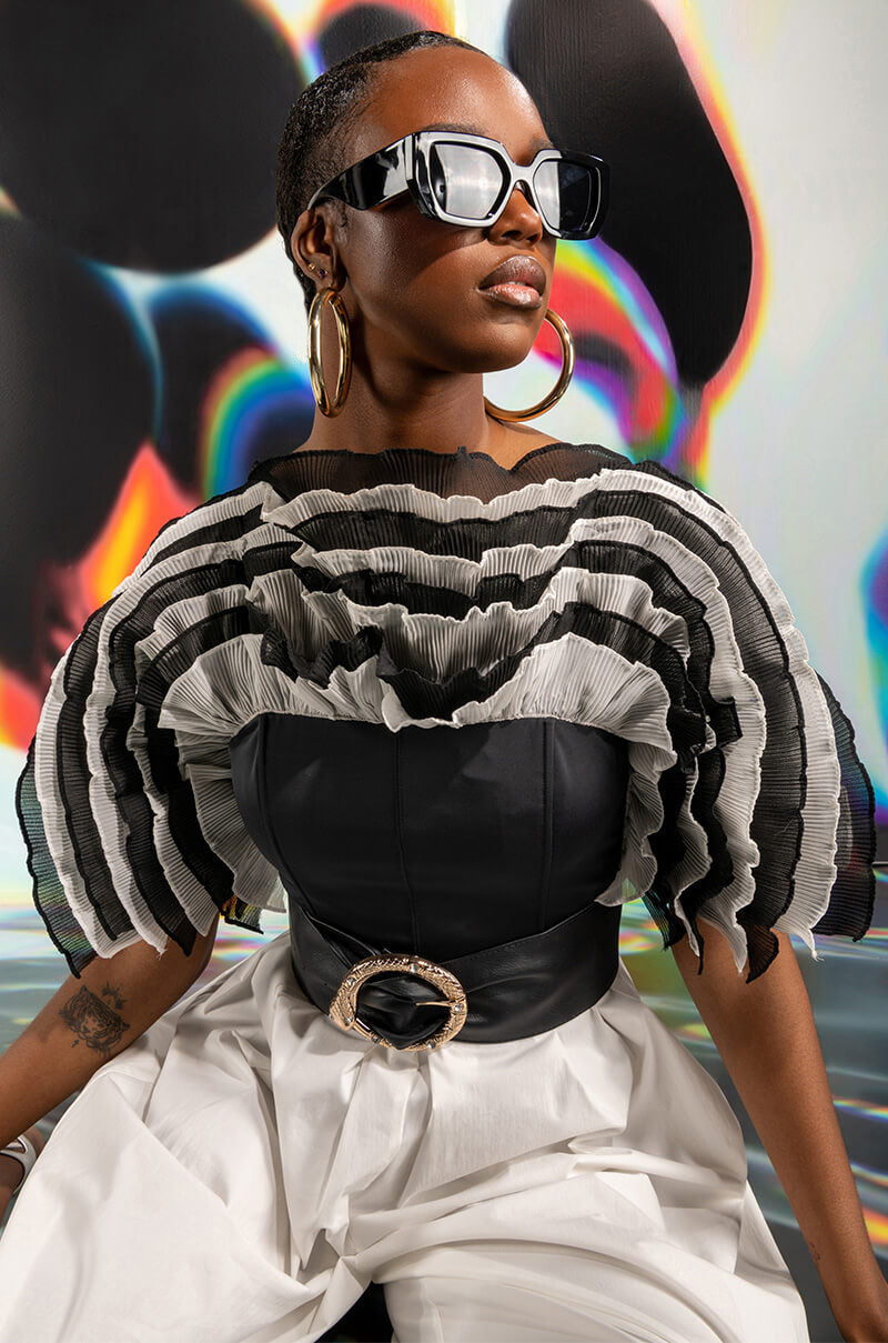 LIVE FOR THE DRAMA RUFFLE BUSTIER