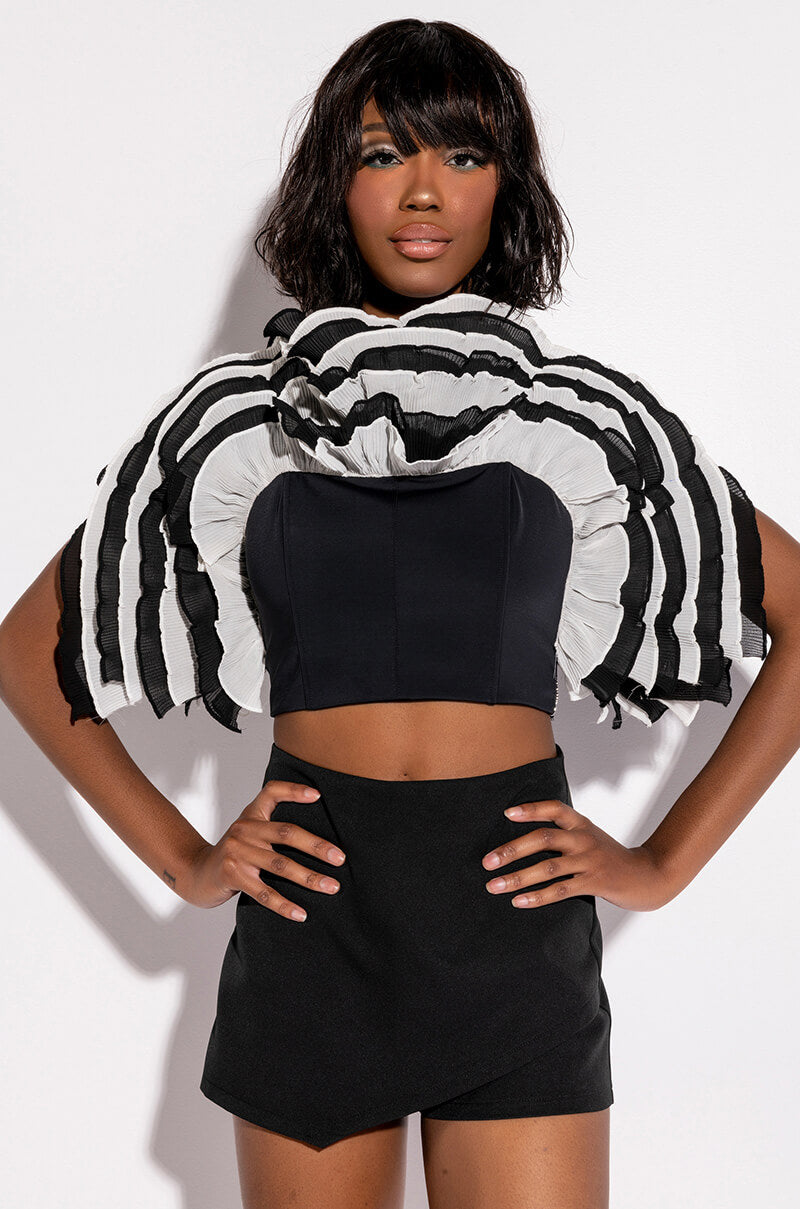 LIVE FOR THE DRAMA RUFFLE BUSTIER