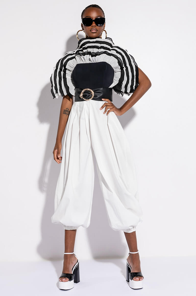 LIVE FOR THE DRAMA RUFFLE BUSTIER