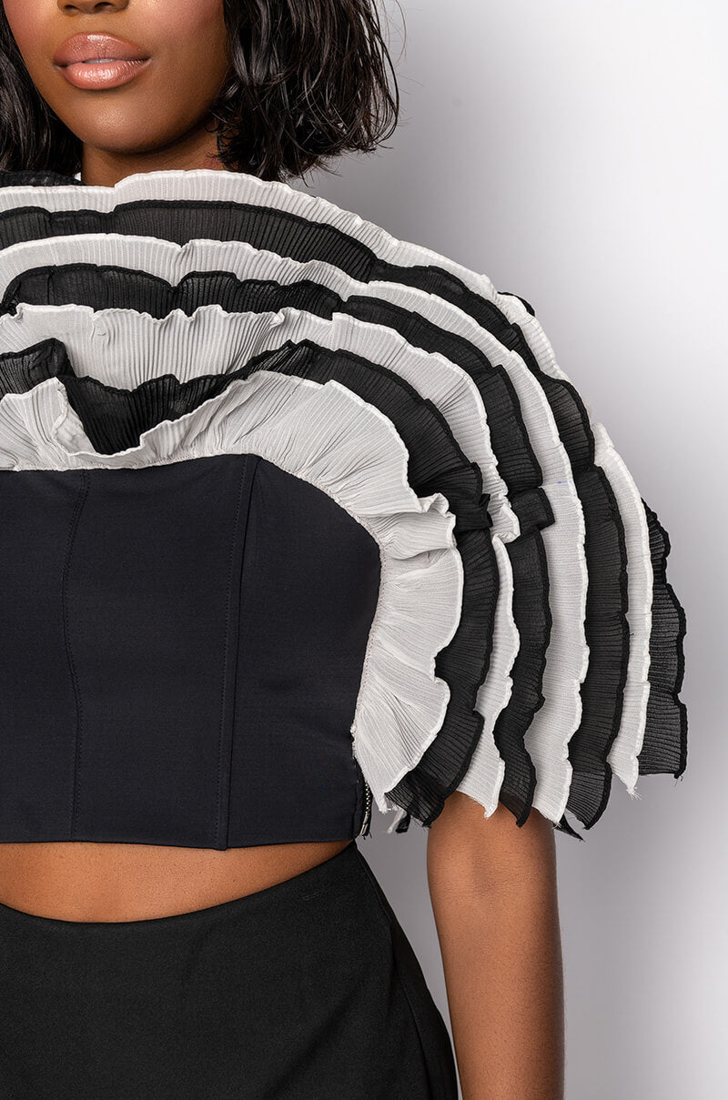 LIVE FOR THE DRAMA RUFFLE BUSTIER
