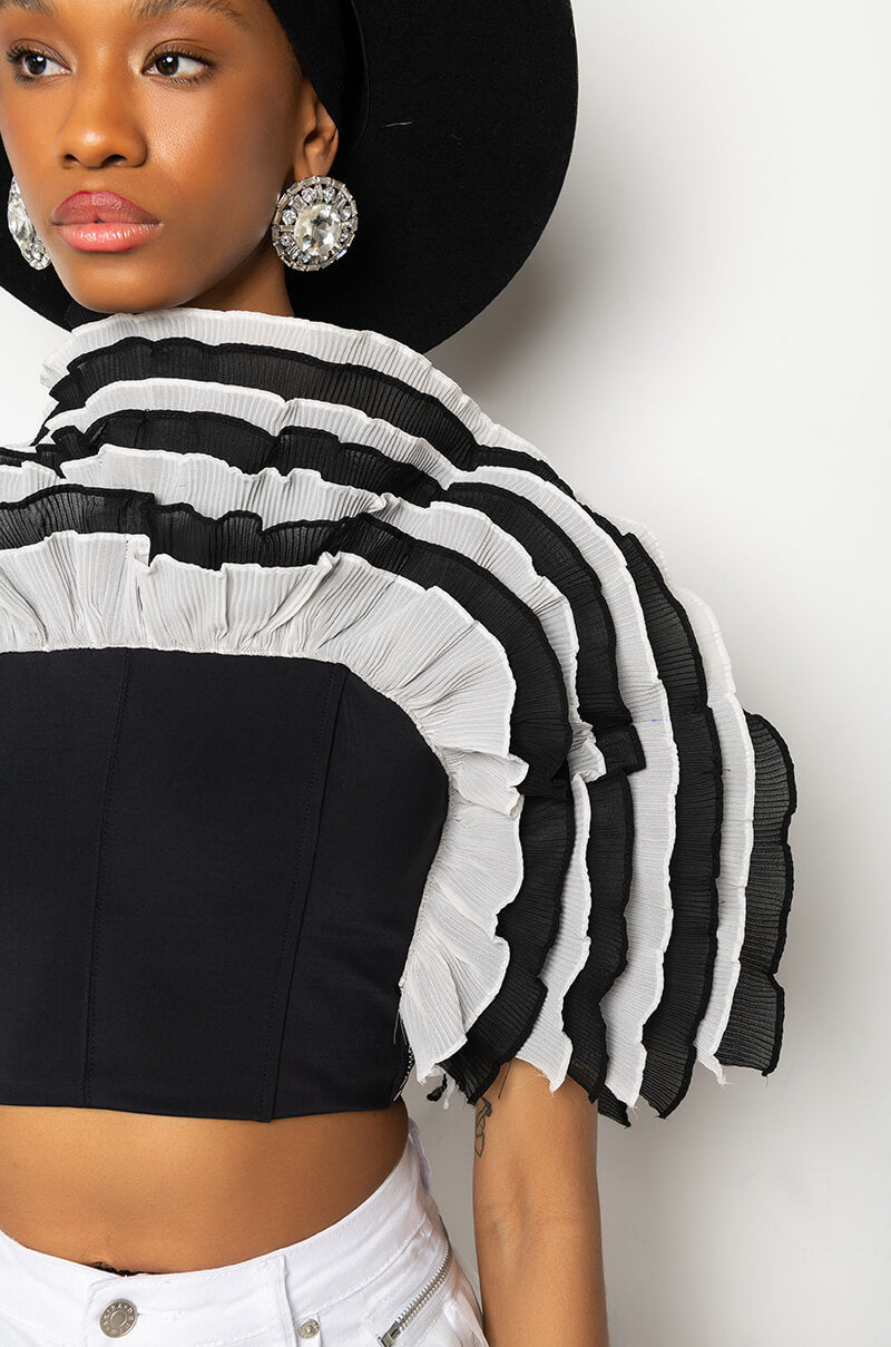 LIVE FOR THE DRAMA RUFFLE BUSTIER