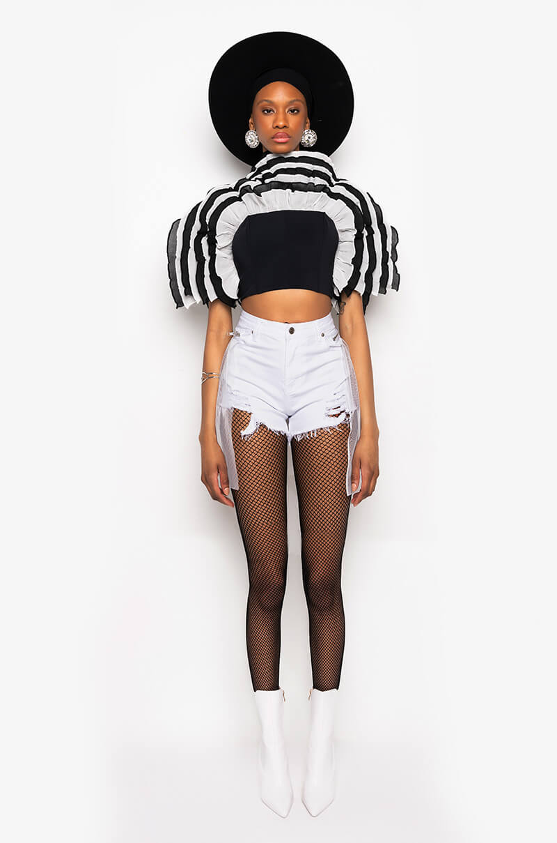 LIVE FOR THE DRAMA RUFFLE BUSTIER