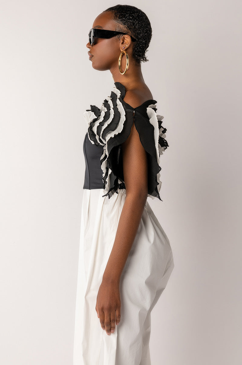 LIVE FOR THE DRAMA RUFFLE BUSTIER