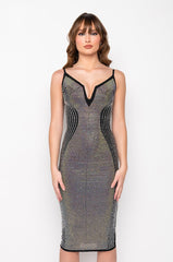 LIVE IT UP IN THIS RHINESTONE MIDI DRESS