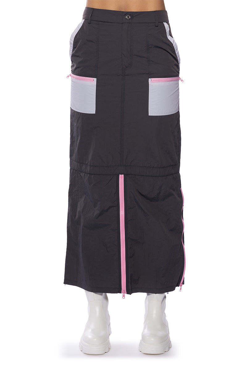 LOLA NYLON CARGO SKIRT