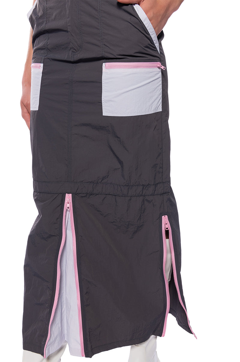 LOLA NYLON CARGO SKIRT
