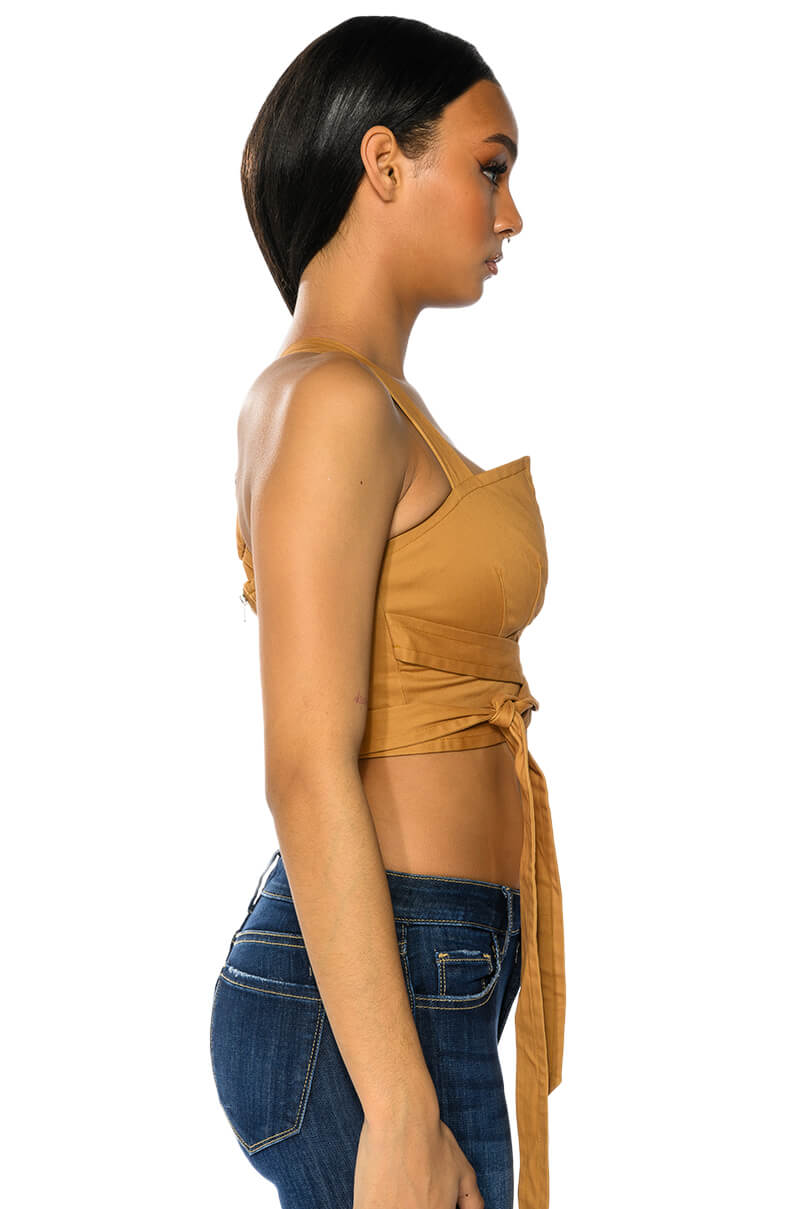 LONDYN CROSS BACK WRAP TANK TOP