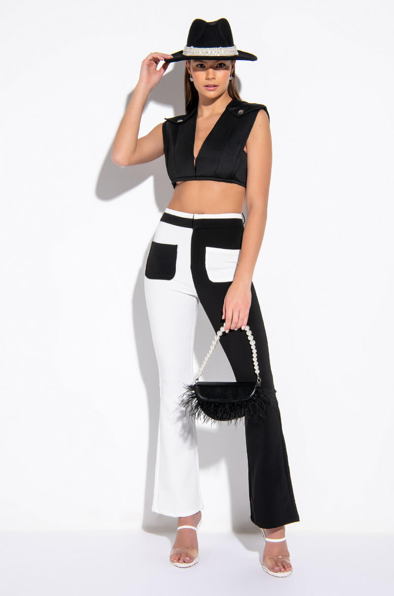 LONG LINES COLORBLOCK FLARED TROUSER