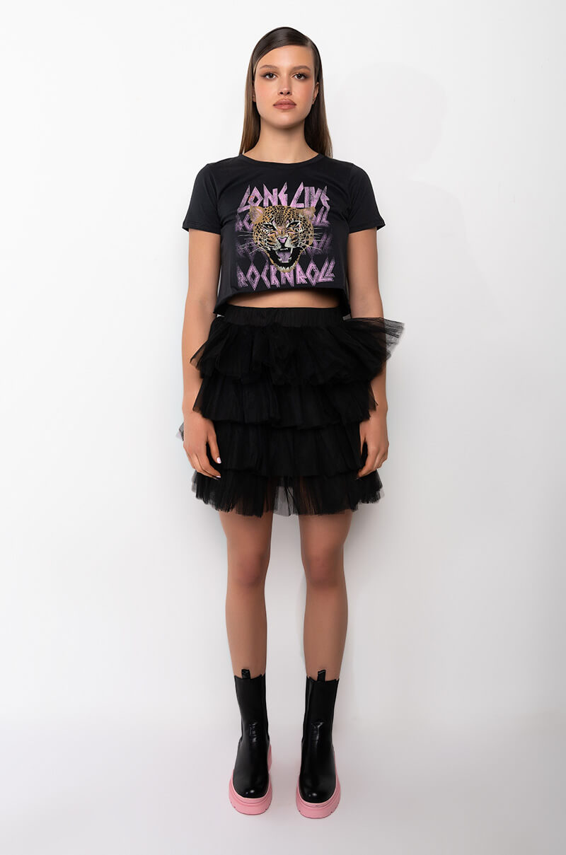 LONG LIVE ROCK N ROLL CROPPED GRAPHIC T