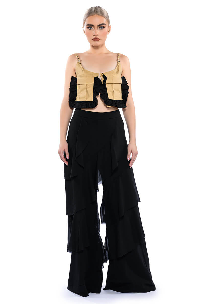 LOREN RUFFLE DETAILED PANTS