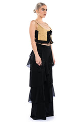 LOREN RUFFLE DETAILED PANTS
