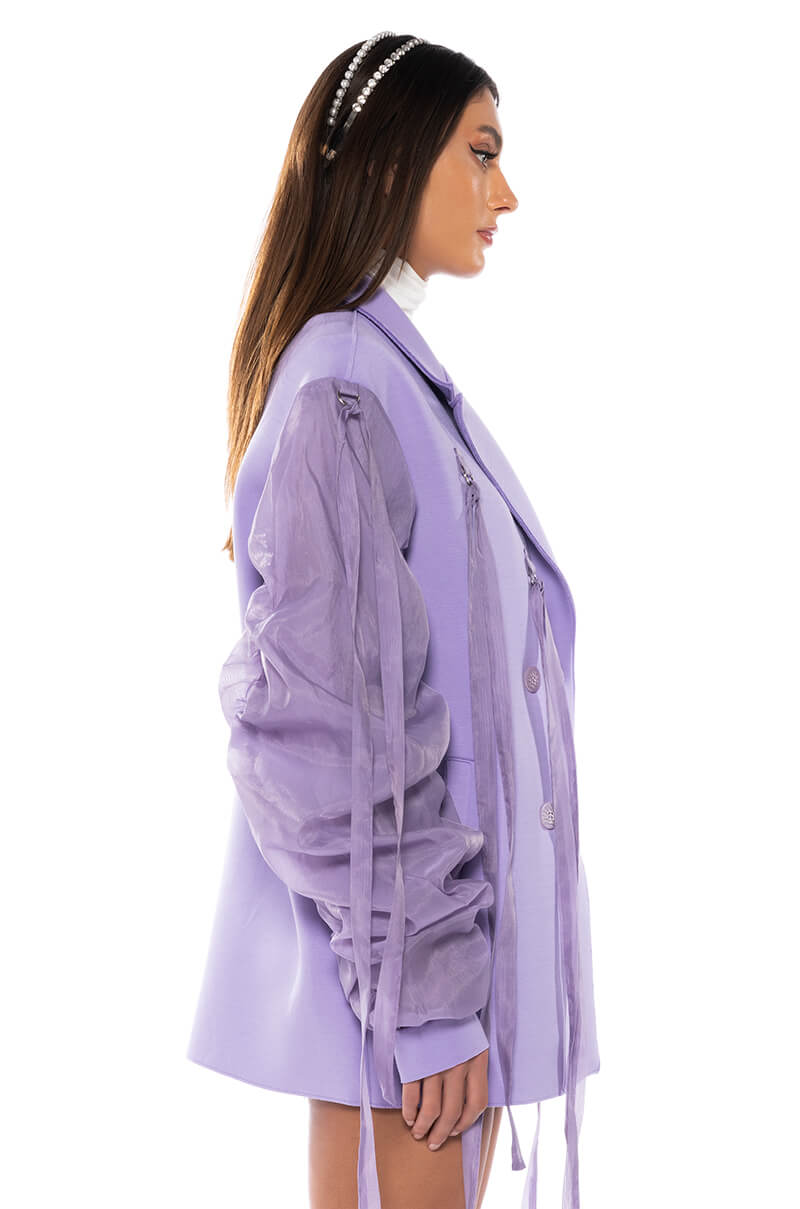 LOTUS FLOWER BOMB RUCHED ARM BLAZER