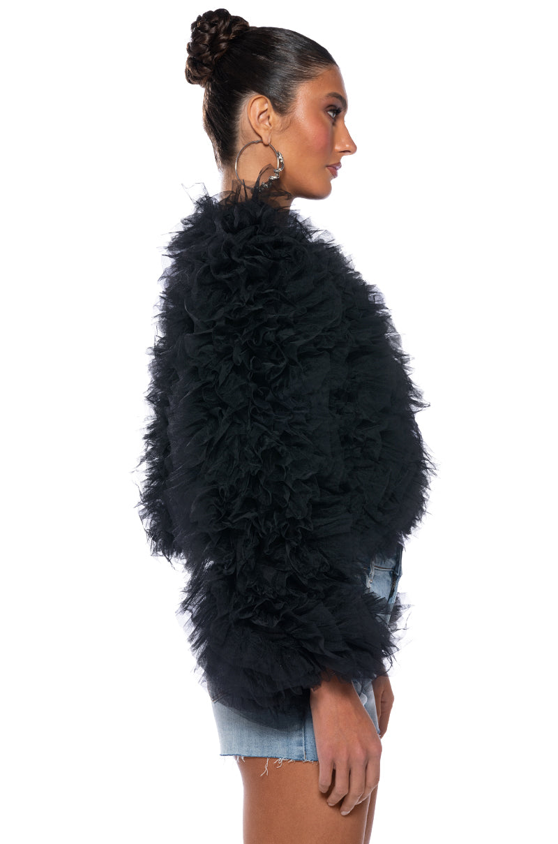 LOU LOU TULLE JACKET IN BLACK