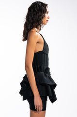 LOVE ME OR HATE ME BANDAGE MINI DRESS WITH RUFFLE