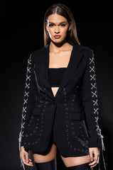 LOVE ME TRUE EMBELLISHED BLAZER