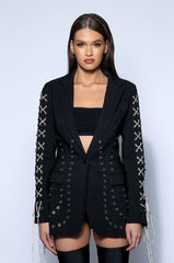 LOVE ME TRUE EMBELLISHED BLAZER