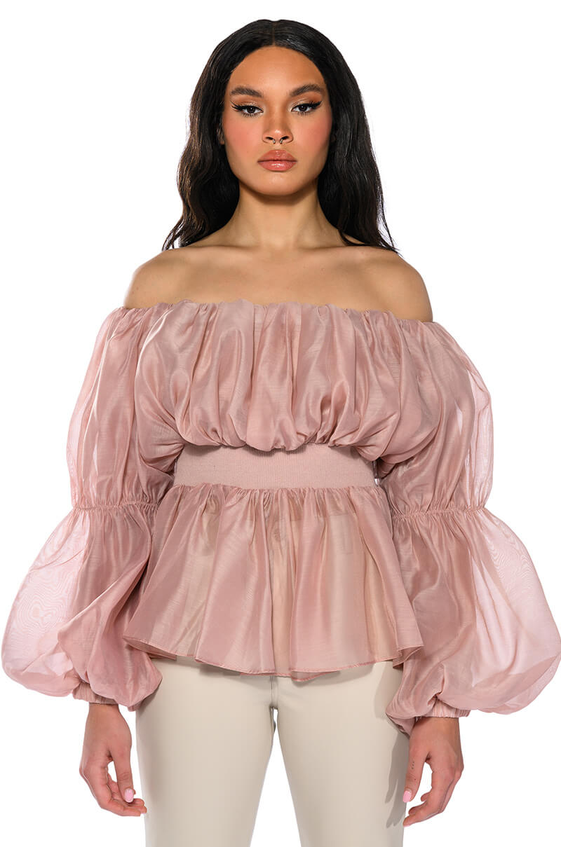 LOVE SPRUNG OFF THE SHOULDER BLOUSE