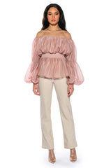 LOVE SPRUNG OFF THE SHOULDER BLOUSE