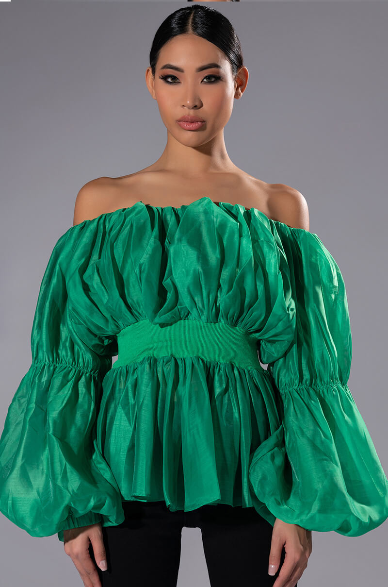 LOVE SPRUNG OFF THE SHOULDER BLOUSE