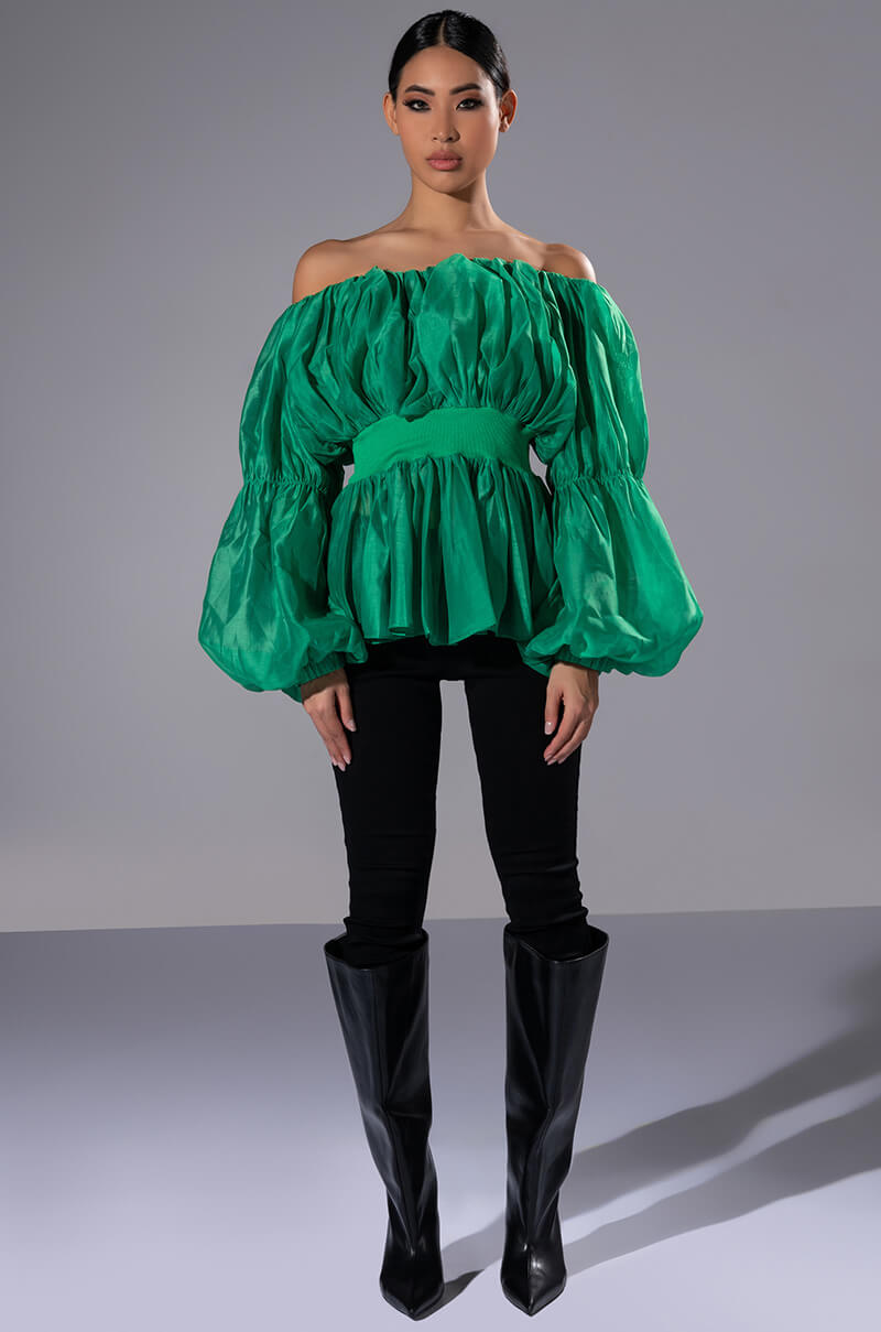 LOVE SPRUNG OFF THE SHOULDER BLOUSE