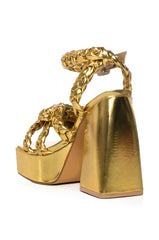 LIBERTINE CHUNKY BRAIDED DETAIL SANDAL IN GOLD