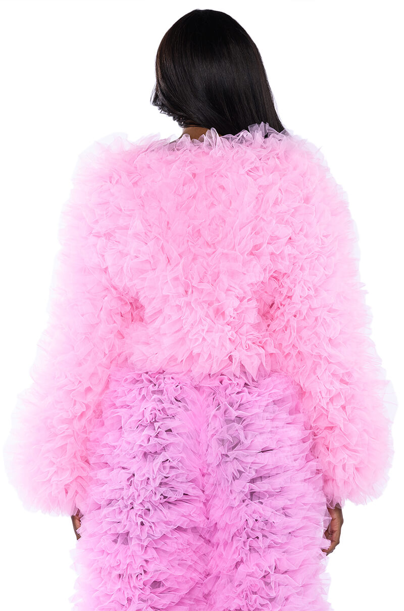 LOVE YOU LOU LOU TULLE JACKET IN PINK