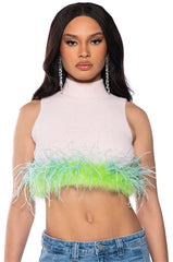 LOVER SLEEVELESS FEATHER TOP