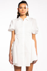 LUCY CUT OUT FIT AND FLARE MINI DRESS