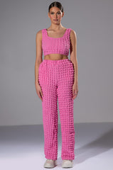 LUCY TEXTURED WIDE LEG PANT