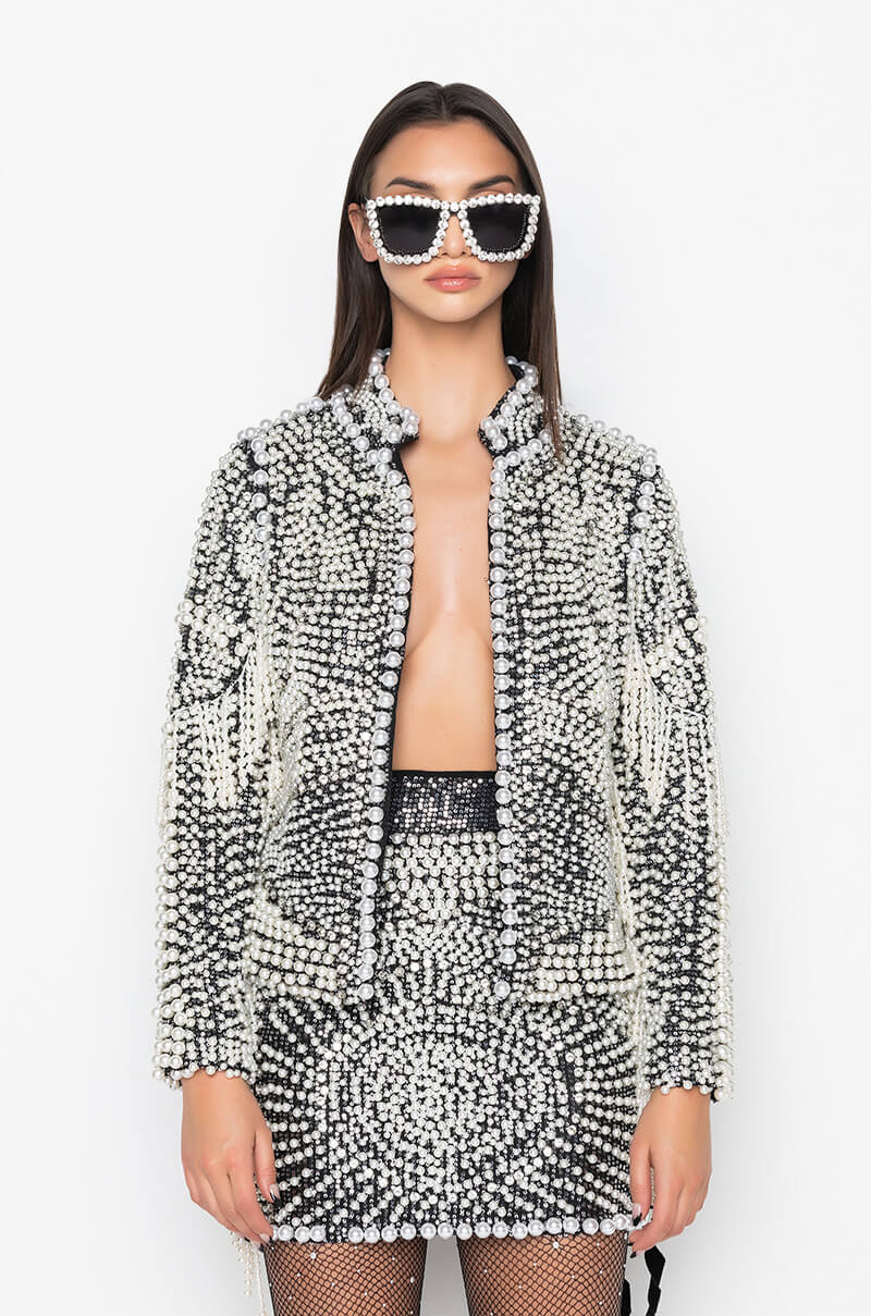 LUXE ALL OVER PEARL ALIX JACKET